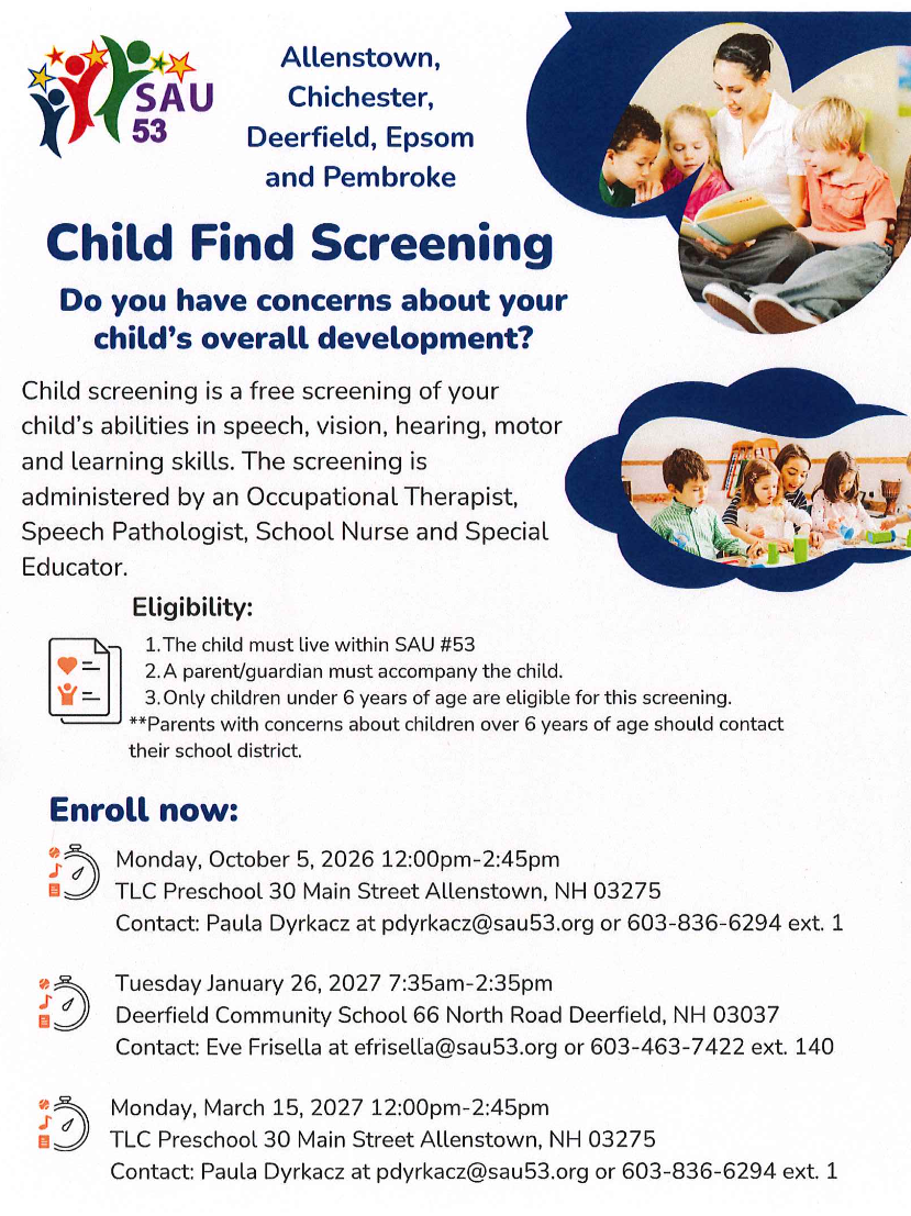 Child Find Dates and Times